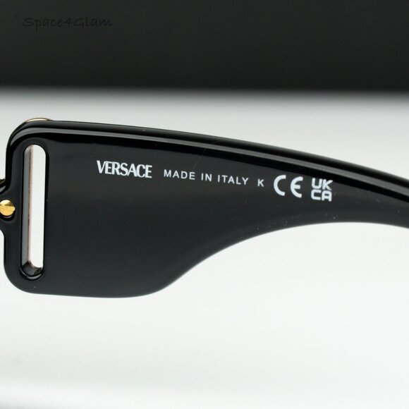 BRAND NEW Versace VE4480U GB1/87 Black Gold Dark Grey Oval Unisex Sunglasses main image 7